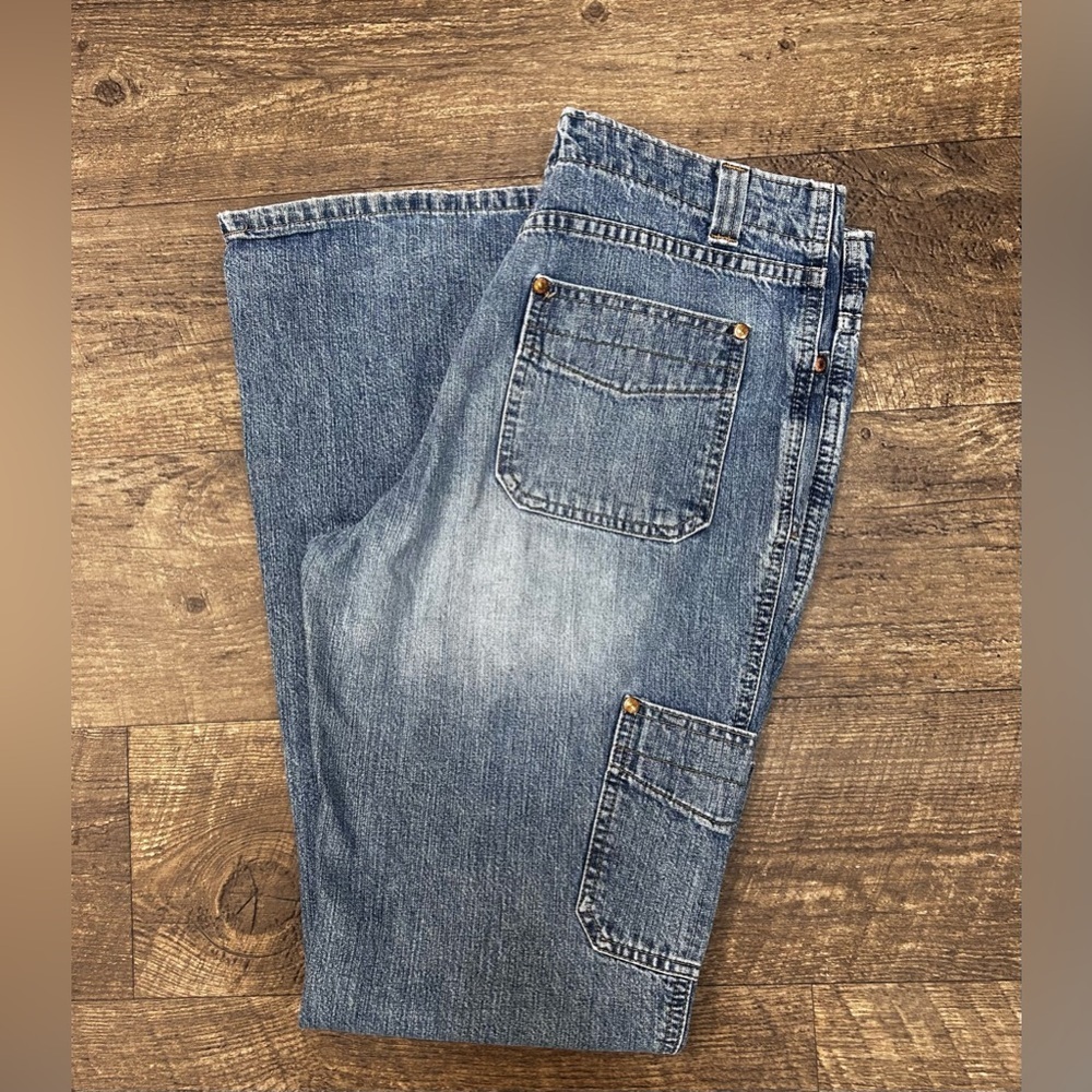Vintage Y2K HYDRAULIC Retro Wide Leg Low Rise Women’s Jeans 7/8 30 Waist - Picture 7 of 7